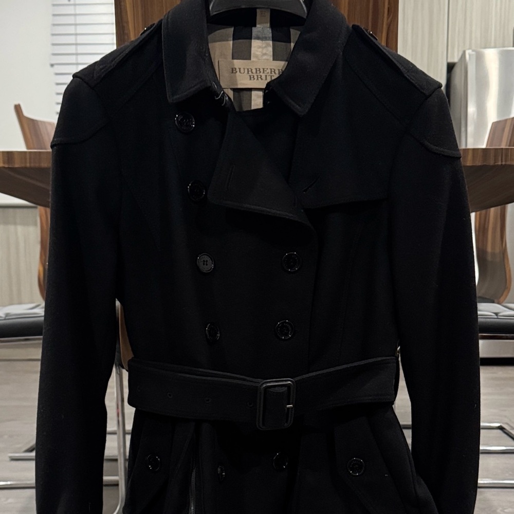 Ladies Burberry Brit Black Double-Breasted wool Jacket